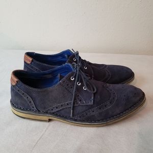 Ted Baker London Wingtip Blue Suede Oxfords!